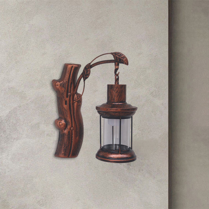 Lisslune | Kerosene Gang Wall Light Fixture Coastal Clear Glass 1 Light Black/Copper Sconce Lamp