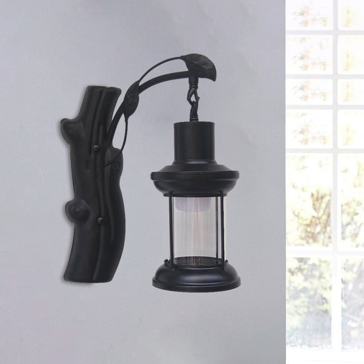 Lisslune | Kerosene Gang Wall Light Fixture Coastal Clear Glass 1 Light Black/Copper Sconce Lamp