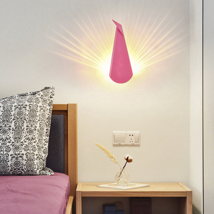 Skørter | Modern Peacock Wall Lamp Metal LED Wall Light for Living Room Study Room