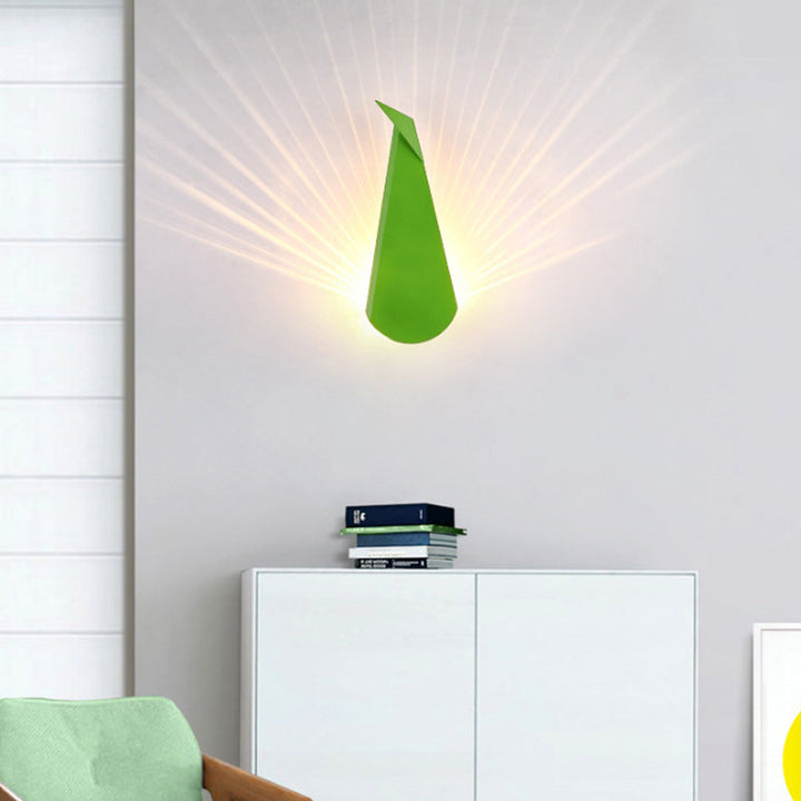 Skørter | Modern Peacock Wall Lamp Metal LED Wall Light for Living Room Study Room
