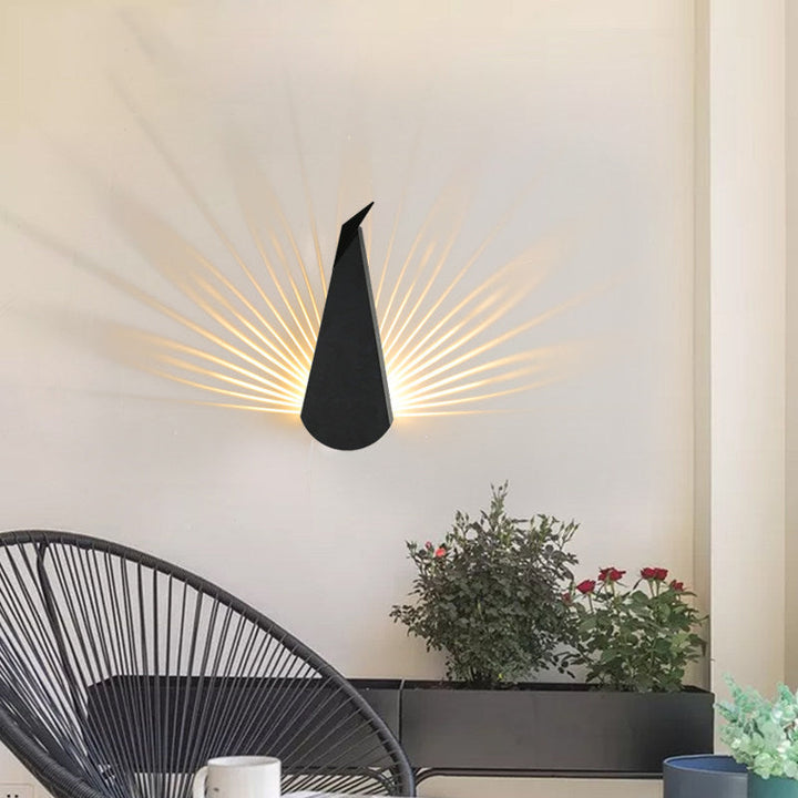 Skørter | Peacock-shaped Wall Lamp Animal Metal Wall Lamp for Living Room Dining Room