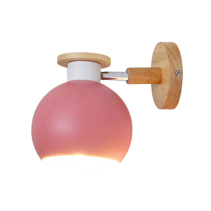 Skørter | Rotatable Metal Spherical Wall Lamp Kindergarten 1 Light Macaron Wall Lamp