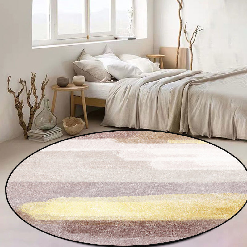 Lisslune | Brown Abstract Carpet Polyester Modernism Carpet Washable Non-Slip Back Carpet for Decoration