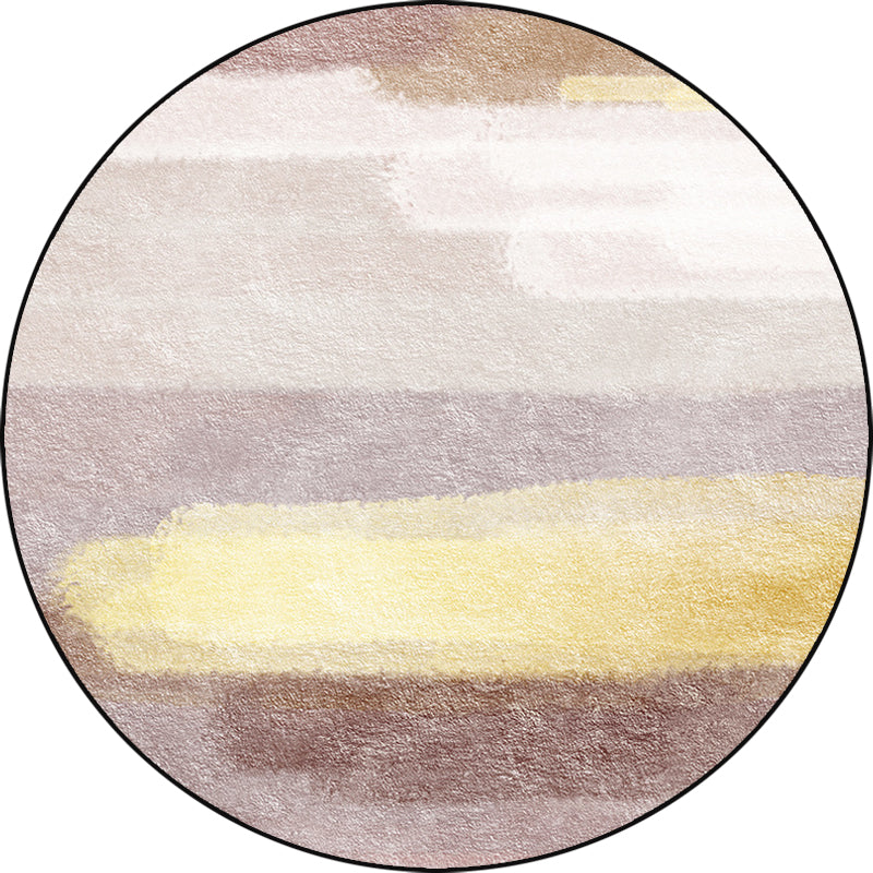 Lisslune | Brown Abstract Carpet Polyester Modernism Carpet Washable Non-Slip Back Carpet for Decoration