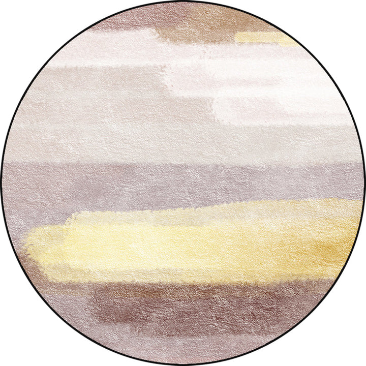 Lisslune | Brown Abstract Carpet Polyester Modernism Carpet Washable Non-Slip Back Carpet for Decoration