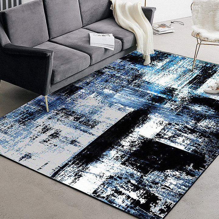 Lisslune | Multicolor Living Room Rug Modernism Brushstroke Pattern Rug Polyester Machine Washable Non-Slip Back Rug