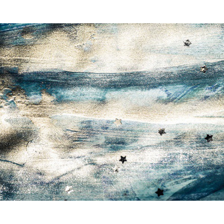 Lisslune | Minimalist Abstract Star Pattern Carpet Blue Polyester Rug Non-Slip Pet-Friendly Washable Indoor Carpet for Decoration