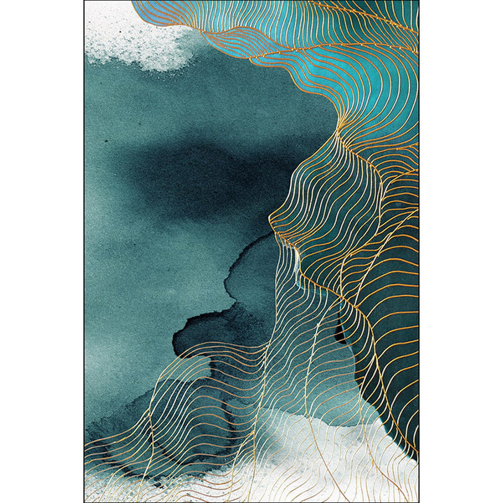 Lisslune | Creative Green Industrial Carpet Polyester Abstract Swirl Striped Pattern Carpet Washable Non-Slip Backing Pet-Friendly Carpet for Decoration