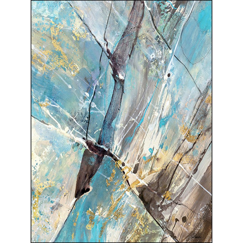 Lisslune | Aesthetic Abstract Watercolor Pattern Rug Blue Simple Rug Polyester Washable Non-Slip Pet-Friendly Area Rug for the Living Room