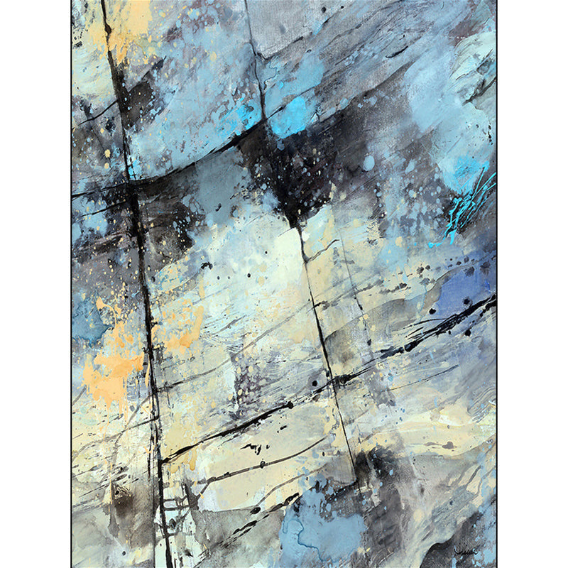 Lisslune | Aesthetic Abstract Watercolor Pattern Rug Blue Simple Rug Polyester Washable Non-Slip Pet-Friendly Area Rug for the Living Room