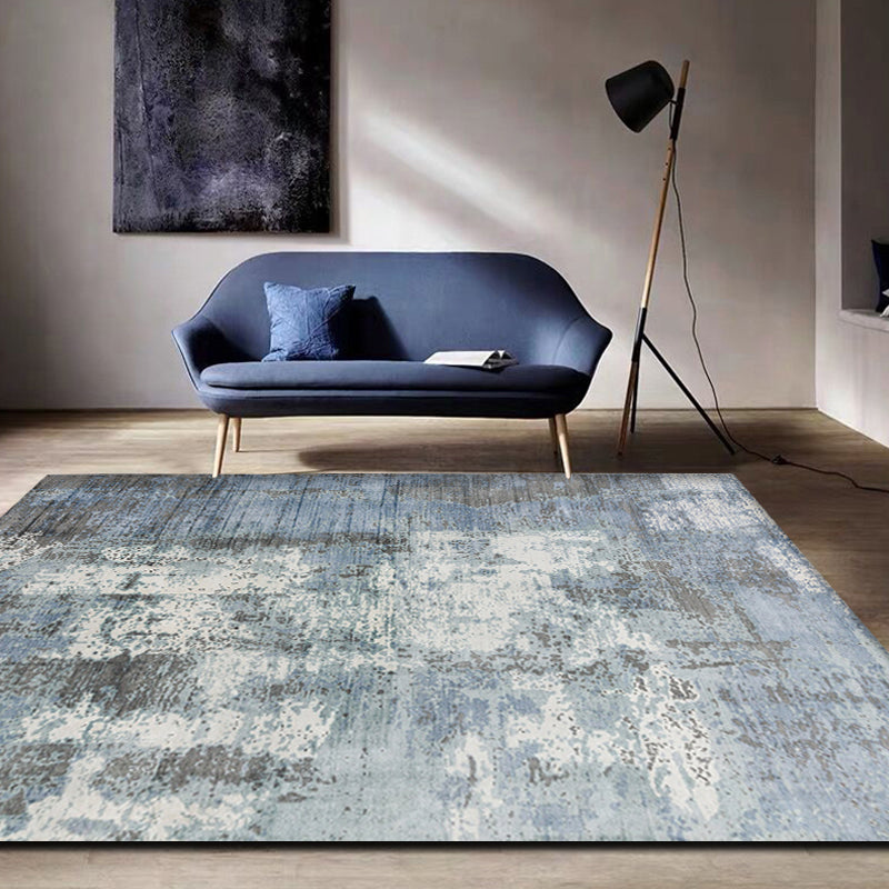 Lisslune | Industrial living room rug abstract rug polyester washable non-slip pet-friendly carpet