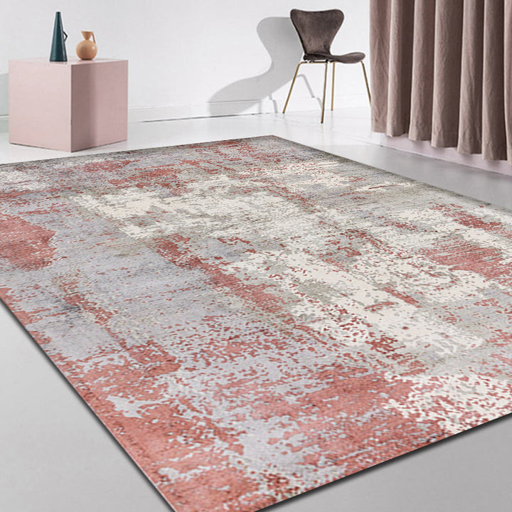Lisslune | Industrial living room rug abstract rug polyester washable non-slip pet-friendly carpet