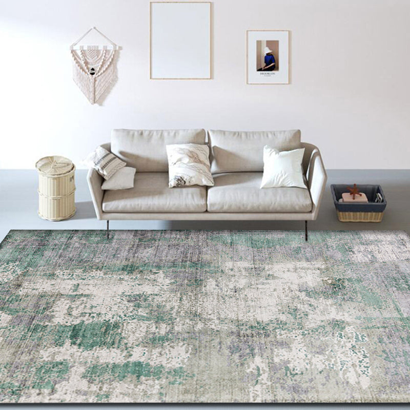 Lisslune | Industrial living room rug abstract rug polyester washable non-slip pet-friendly carpet