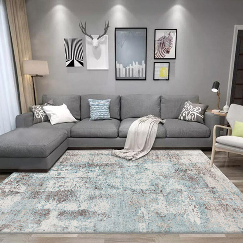 Lisslune | Industrial living room rug abstract rug polyester washable non-slip pet-friendly carpet