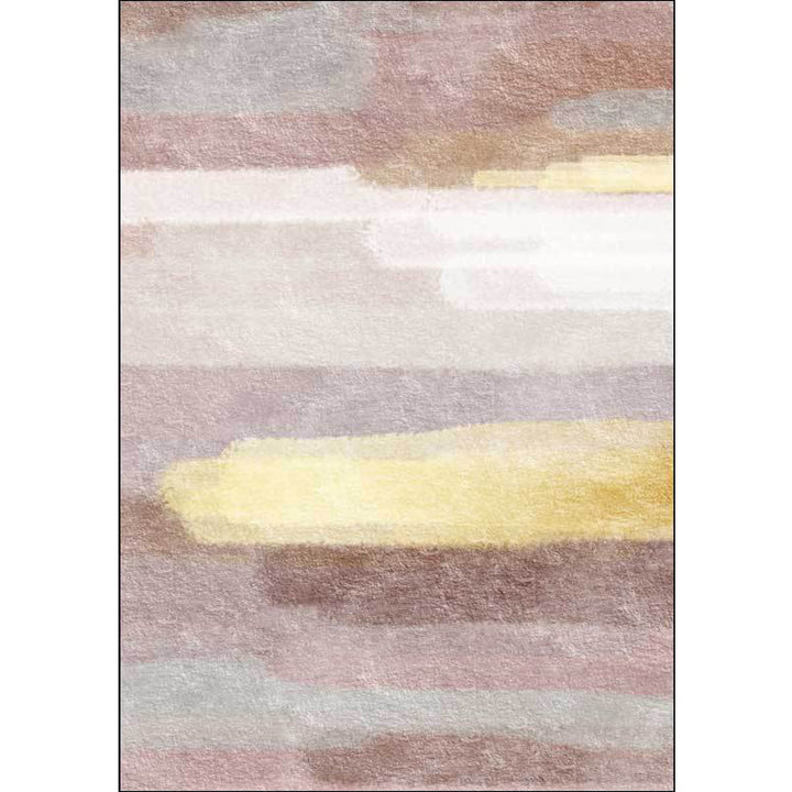 Lisslune | Minimalist Abstract Carpet Pink Polyester Area Rug Non-Slip Pet-Friendly Washable Rug for Decoration