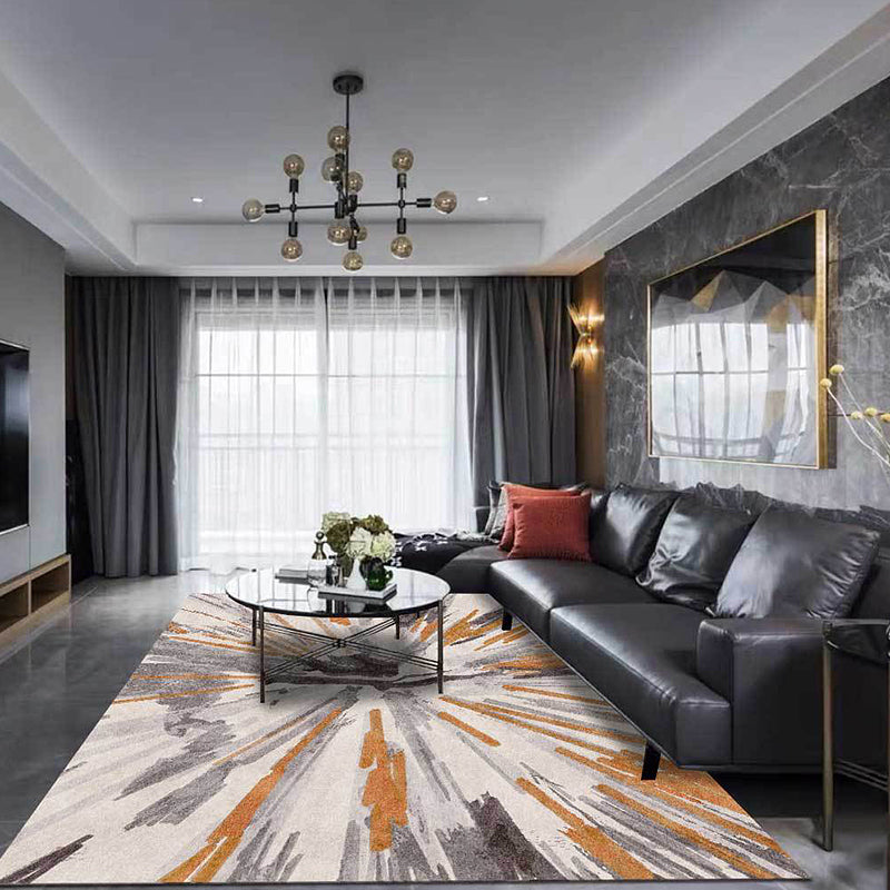 Lisslune | Brown industrial carpet polyester radial pattern carpet pet-friendly washable non-slip carpet for the bedroom