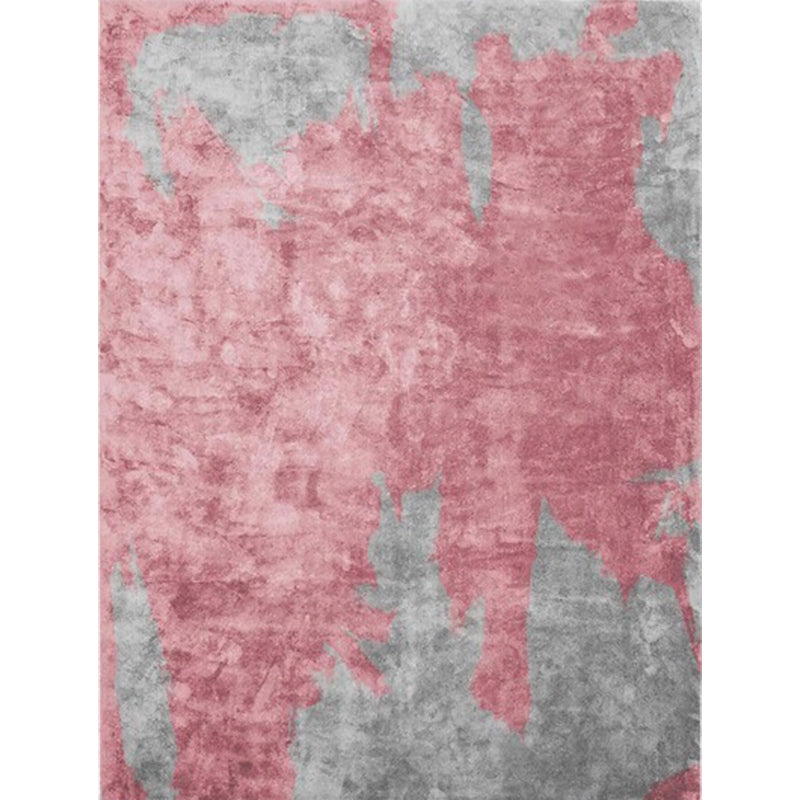Lisslune | Simple Pink Industrial Carpet Polyester Abstract Carpet Washable Non-Slip Backing Pet-Friendly Carpet for Living Room