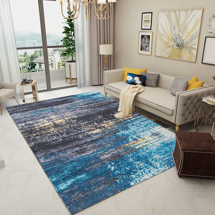 Lisslune | Industrial Living Room Carpet Abstract Carpet Polyester Machine Washable Non-Slip Backing Pet-Friendly Carpet