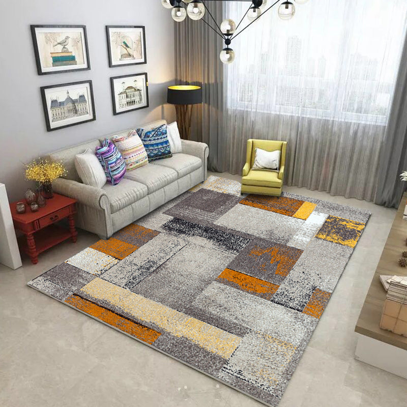Lisslune | Industrial Living Room Carpet Abstract Carpet Polyester Machine Washable Non-Slip Backing Pet-Friendly Carpet