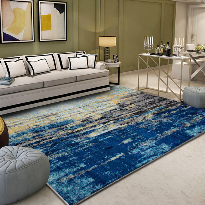 Lisslune | Industrial Living Room Carpet Abstract Carpet Polyester Machine Washable Non-Slip Backing Pet-Friendly Carpet