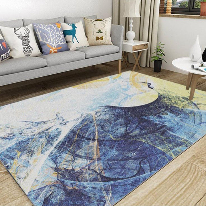 Lisslune | Creative Industrial Indoor Carpet Polyester Abstract Rug Anti-Slip Back Pet-Friendly Runners for Parlor