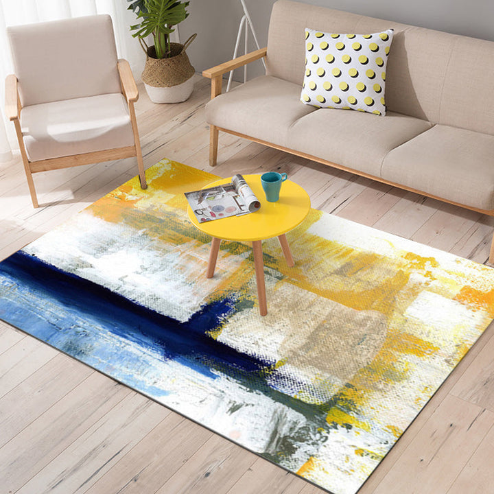 Lisslune | Simplicity Parlour Carpet Brushstroke Pattern Carpet Polyester Machine Washable Non-Slip Back Pet Friendly Carpet