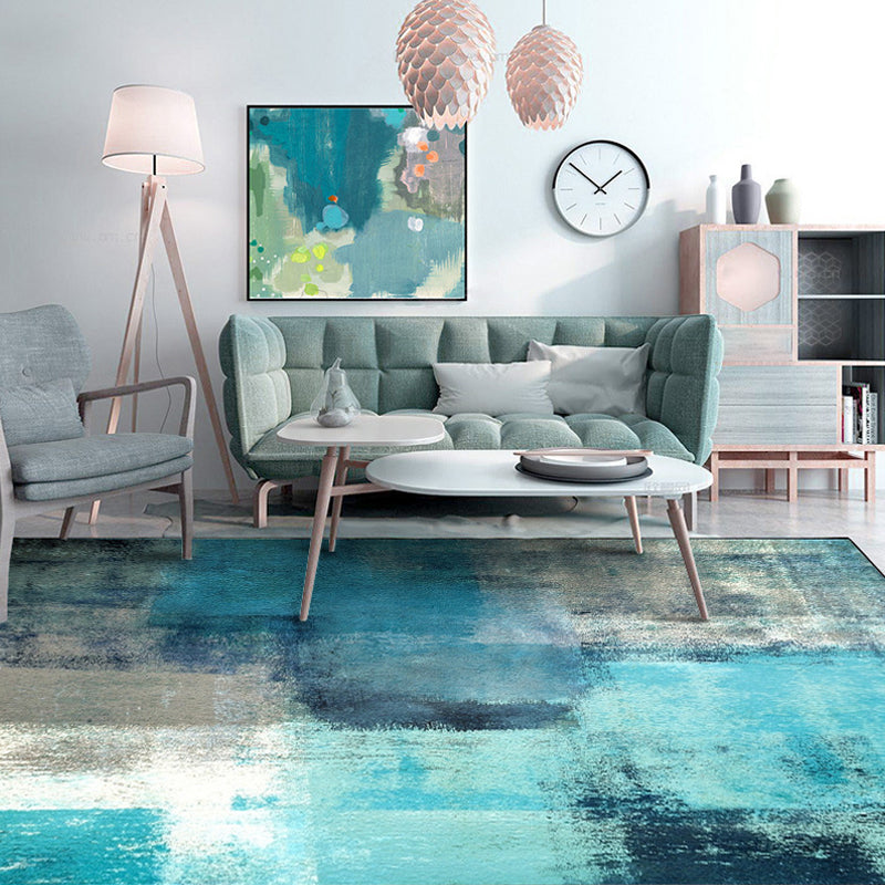 Lisslune | Simplicity Parlour Carpet Brushstroke Pattern Carpet Polyester Machine Washable Non-Slip Back Pet Friendly Carpet