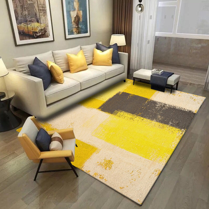 Lisslune | Simplicity Parlour Carpet Brushstroke Pattern Carpet Polyester Machine Washable Non-Slip Back Pet Friendly Carpet