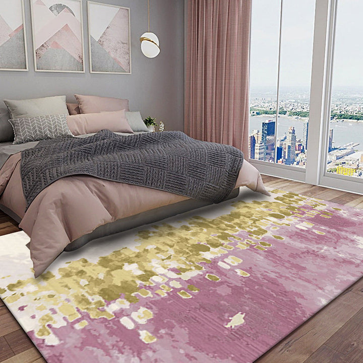 Lisslune | Casual Industrial Area Rug Polyester Abstract Watercolor Pattern Carpet Washable Pet-Friendly Rug for Living Space