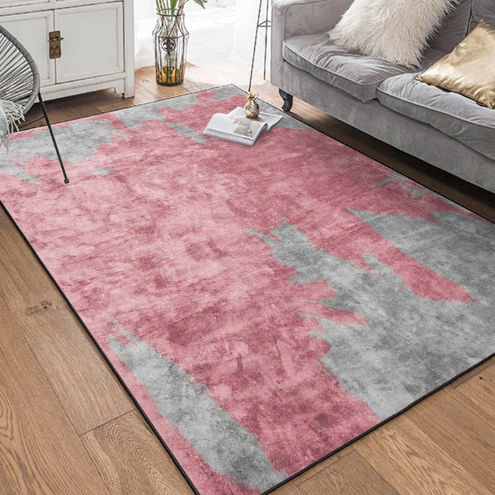 Lisslune | Casual Industrial Area Rug Polyester Abstract Watercolor Pattern Carpet Washable Pet-Friendly Rug for Living Space