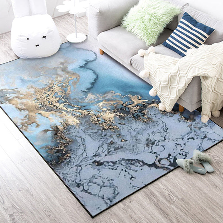 Lisslune | Casual Industrial Area Rug Polyester Abstract Watercolor Pattern Carpet Washable Pet-Friendly Rug for Living Space