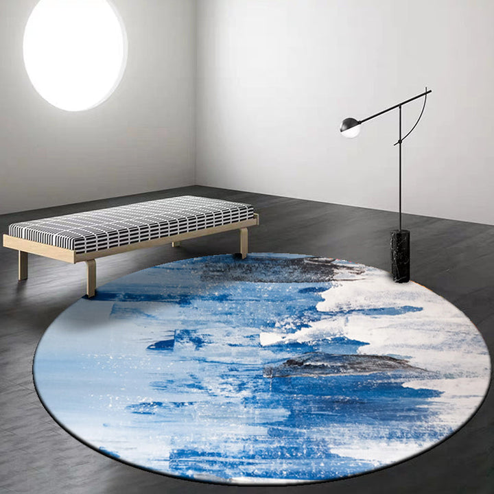 Lisslune | Multi colored living room rug Modern watercolor pattern rug Polyester machine washable non-slip back carpet