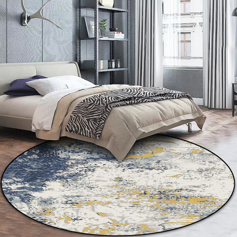 Lisslune | Casual Industrial Style Rug Polyester Abstract Pattern Rug with Non-Slip Backing Pet-Friendly Rug for Bedroom