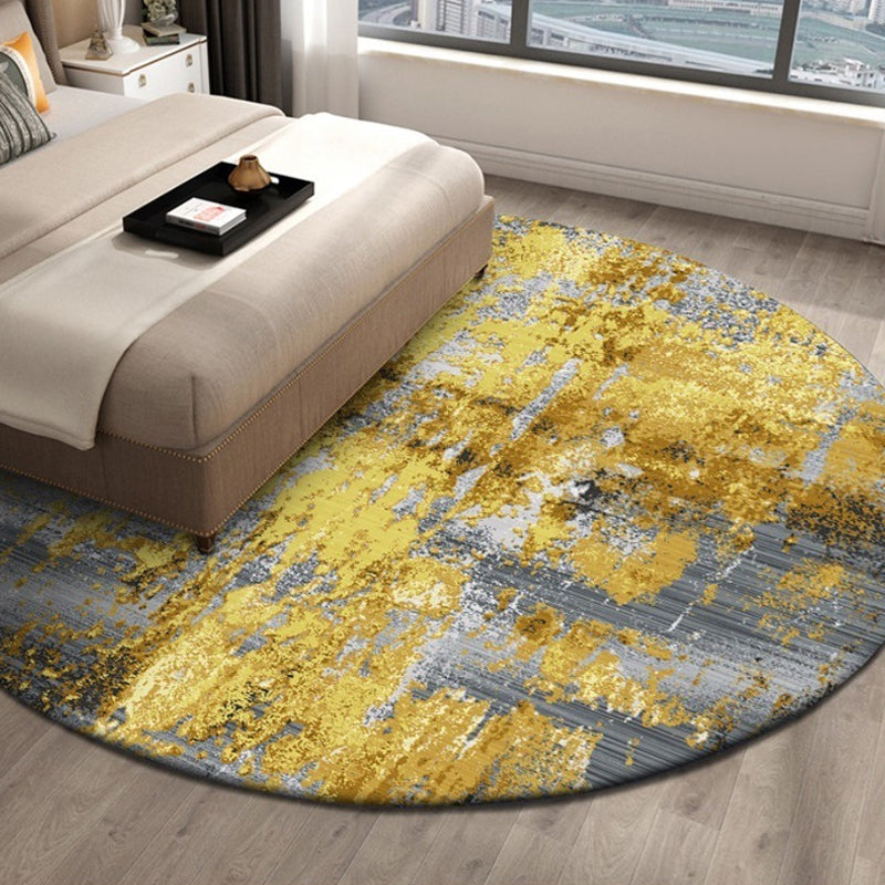 Lisslune | Casual Industrial Style Rug Polyester Abstract Pattern Rug with Non-Slip Backing Pet-Friendly Rug for Bedroom