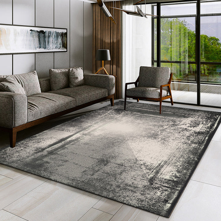 Lisslune | Multicolored Parlor Carpet Modern Abstract Carpet Polyester Machine Washable Non-slip Back Area Rug