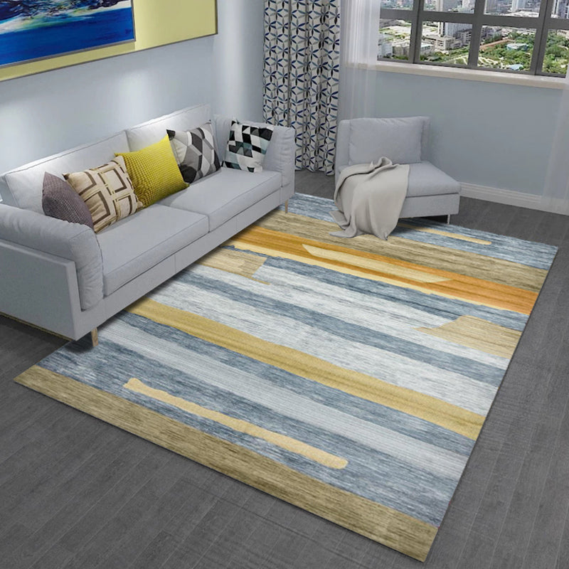 Lisslune | Multicolored Parlor Carpet Modern Abstract Carpet Polyester Machine Washable Non-slip Back Area Rug