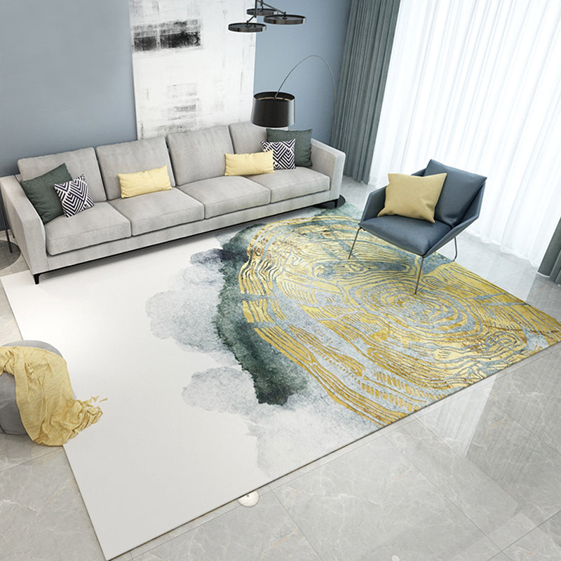 Lisslune | Multicolored Swirl Striped Carpet Polyester Industrial Carpet Non-Slip Backing Carpet for Bedroom