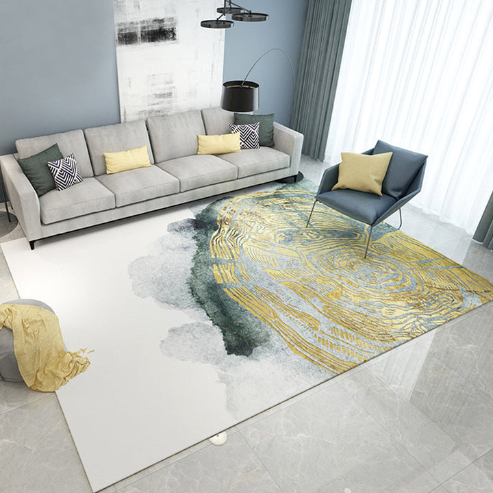 Lisslune | Multicolored Swirl Striped Carpet Polyester Industrial Carpet Non-Slip Backing Carpet for Bedroom
