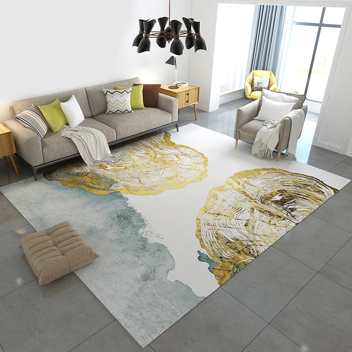 Lisslune | Multicolored Swirl Striped Carpet Polyester Industrial Carpet Non-Slip Backing Carpet for Bedroom