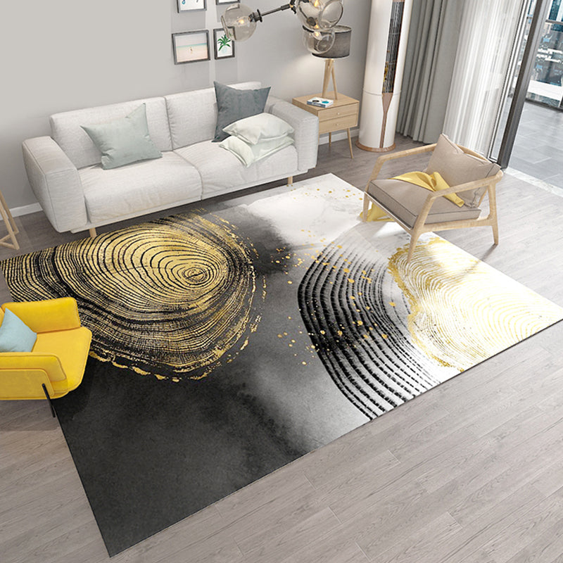 Lisslune | Multicolored Swirl Striped Carpet Polyester Industrial Carpet Non-Slip Backing Carpet for Bedroom