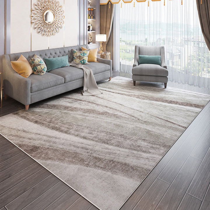 Lisslune | Funky Abstract Rug Multicolored Industrial Carpet Polyester Machine Washable Non-Slip Pet-Friendly Rug for Living Room