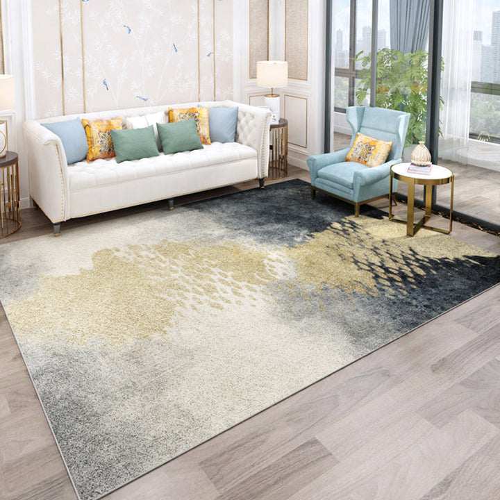 Lisslune | Funky Abstract Rug Multicolored Industrial Carpet Polyester Machine Washable Non-Slip Pet-Friendly Rug for Living Room