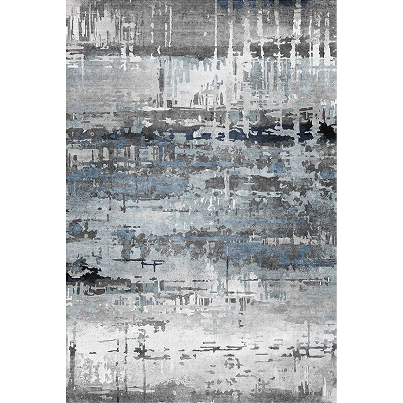 Lisslune | Creative Industrial Area Floor Rug Polyester Grey Abstract Carpet Washable Pet Friendly Rug for Parlor
