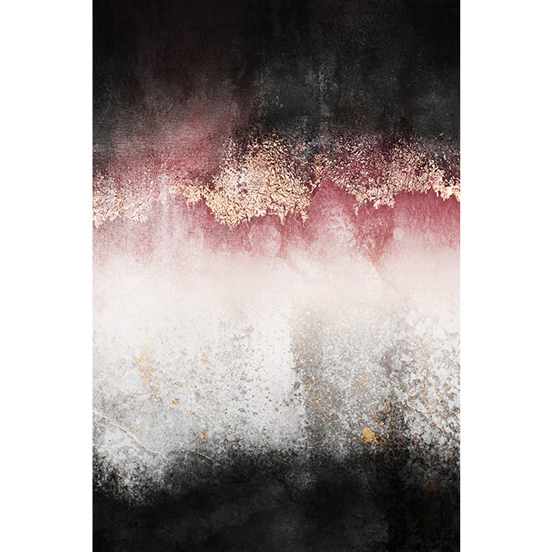 Lisslune | Modern Living Room Rug Black and Pink Abstract Rug Polyester Machine Washable Non-Slip Backing Pet-Friendly Rug