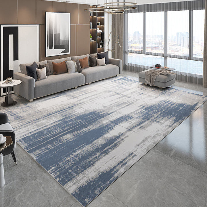 Lisslune | Gray and Brown Abstract Area Rug Polyester Industrial Rug Washable Non-Slip Back Pet-Friendly Indoor Rug for Bedroom