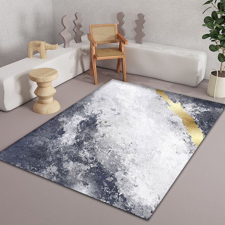 Lisslune | Gray Living Room Carpet contemporary abstract carpet polyester machine washable non-slip backing carpet
