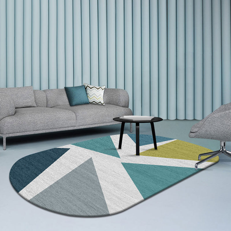 Lisslune | Multi-Color Living Room Rug Minimalist Geometry Rug Synthetic Non-Slip Back Rug