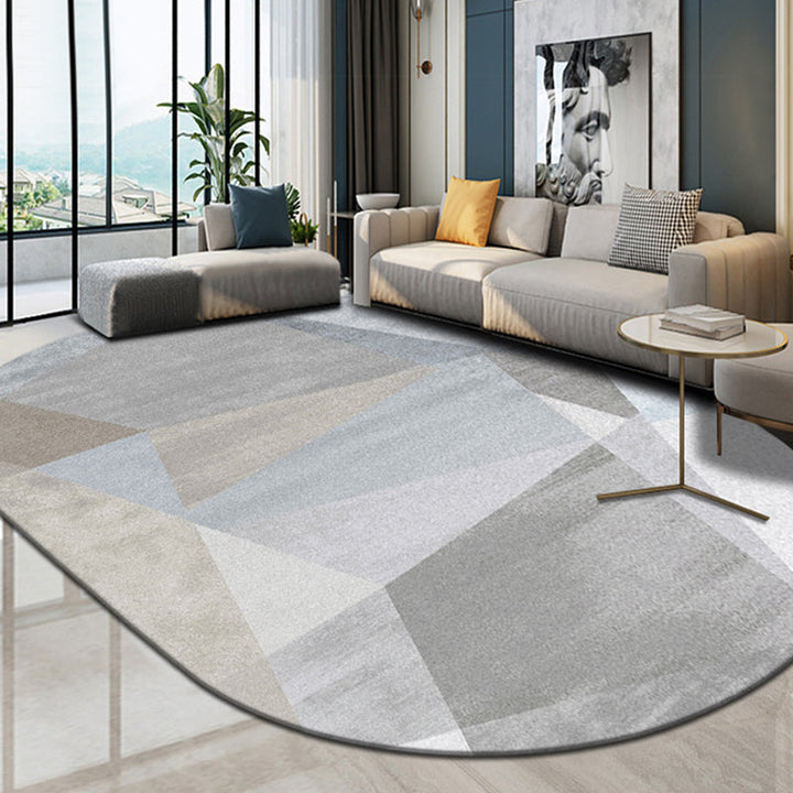 Lisslune | Multi-Color Living Room Rug Minimalist Geometry Rug Synthetic Non-Slip Back Rug