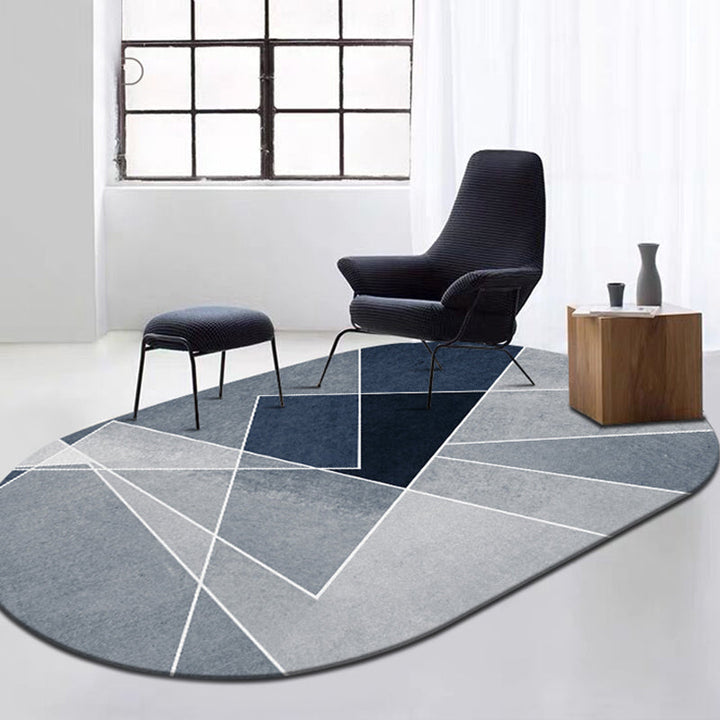 Lisslune | Multi-Color Living Room Rug Minimalist Geometry Rug Synthetic Non-Slip Back Rug