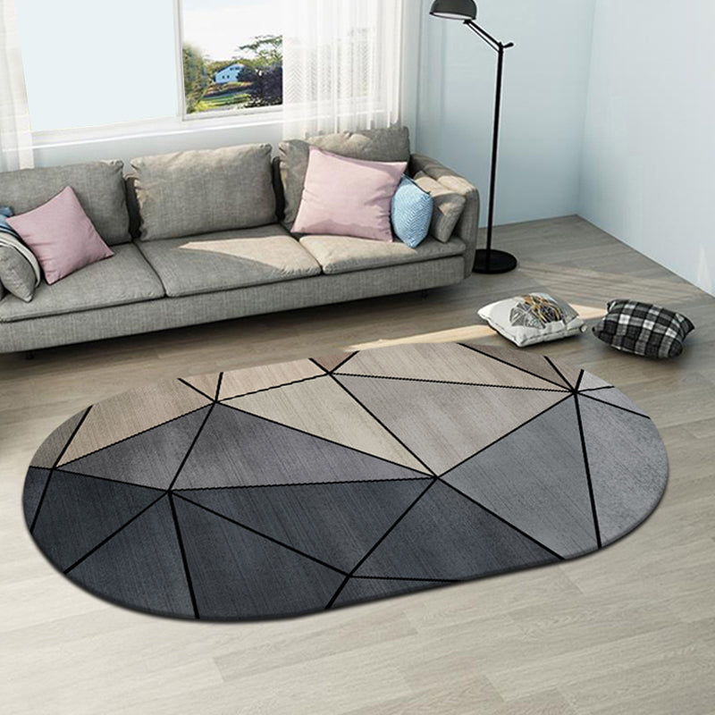 Lisslune | Multi-Color Living Room Rug Minimalist Geometry Rug Synthetic Non-Slip Back Rug